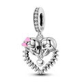 Amarante Jewelry Skeletons Love Heart Dangle Charm