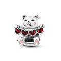 Amarante Jewelry Smiling Bear Holding Red Hearts Charm