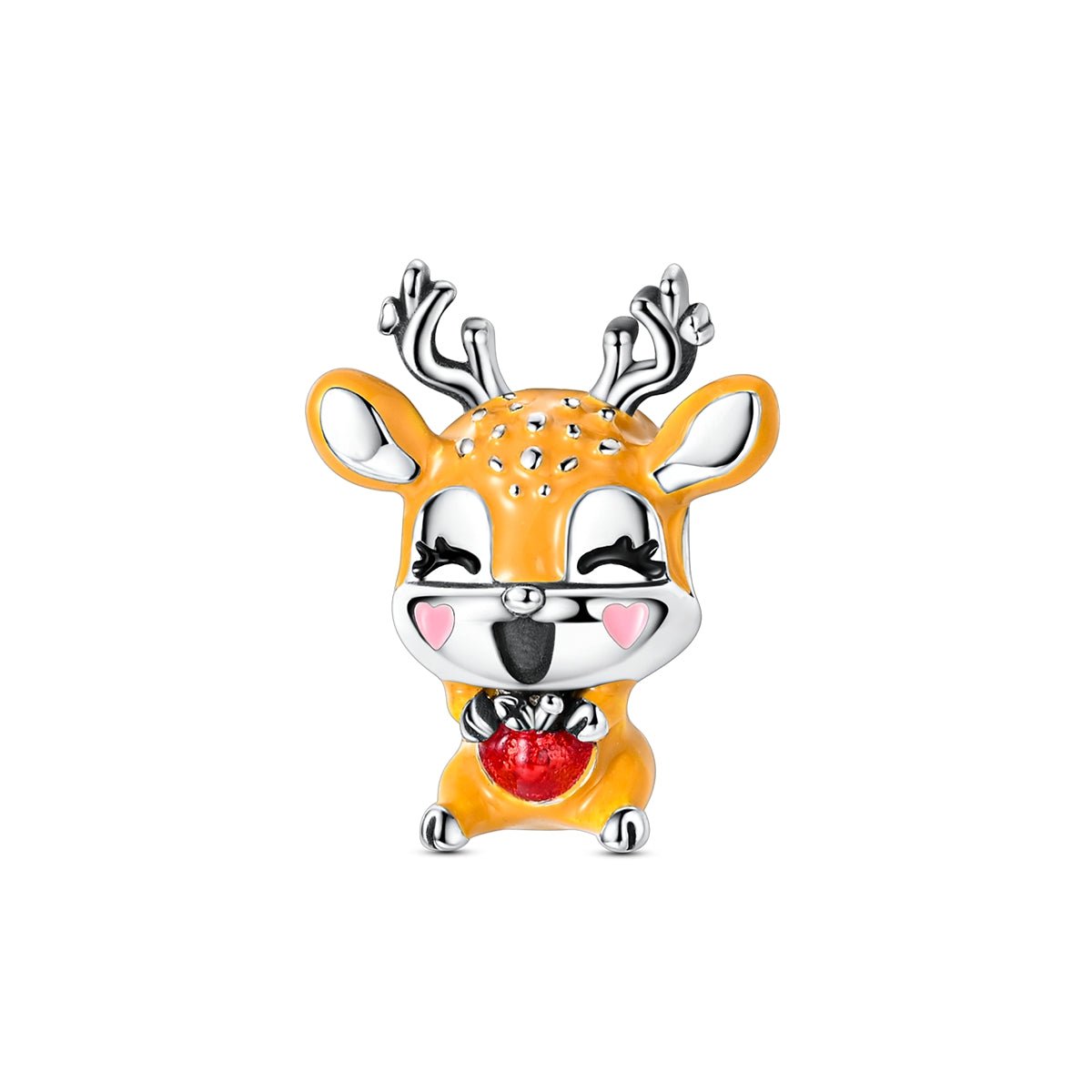 Amarante Jewelry Smiling Deer with Red Heart Charm