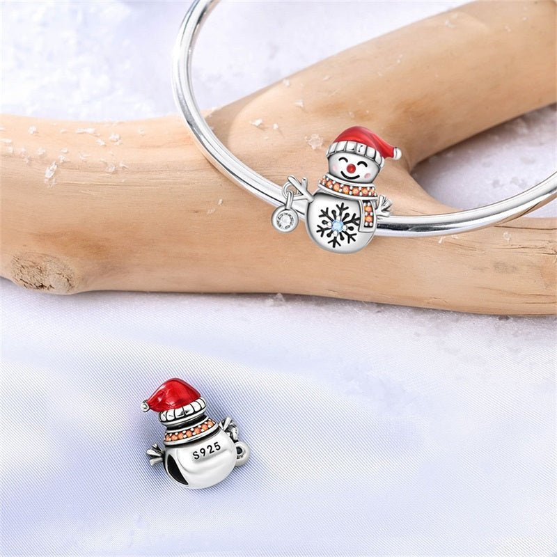 Amarante Jewelry Smiling Snowman with Red Hat & Scarf Charm