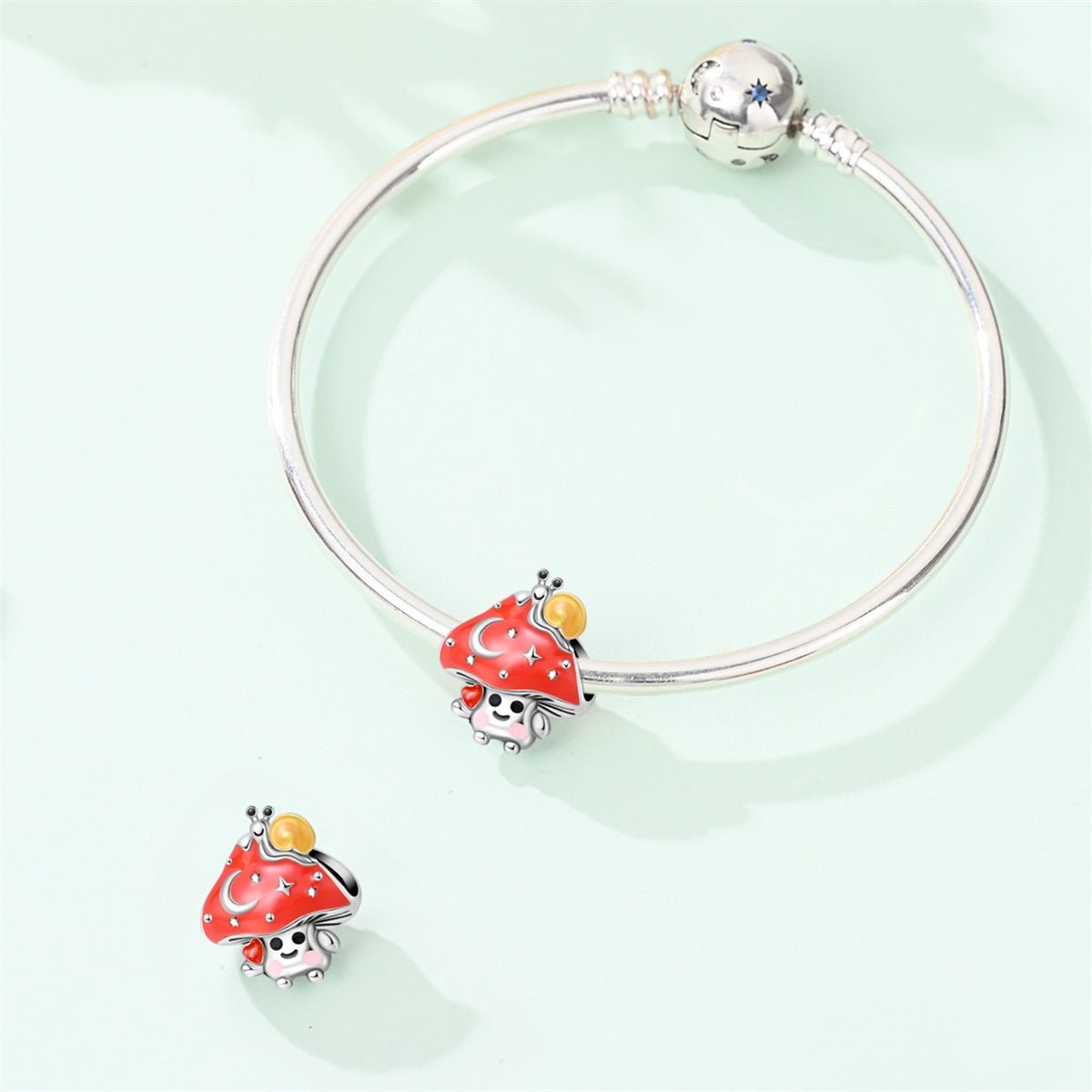 Amarante Jewelry Snail on Magic Mushroom Charm