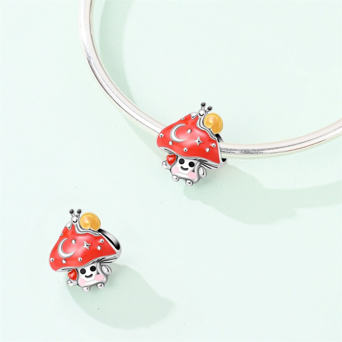 Amarante Jewelry Snail on Magic Mushroom Charm