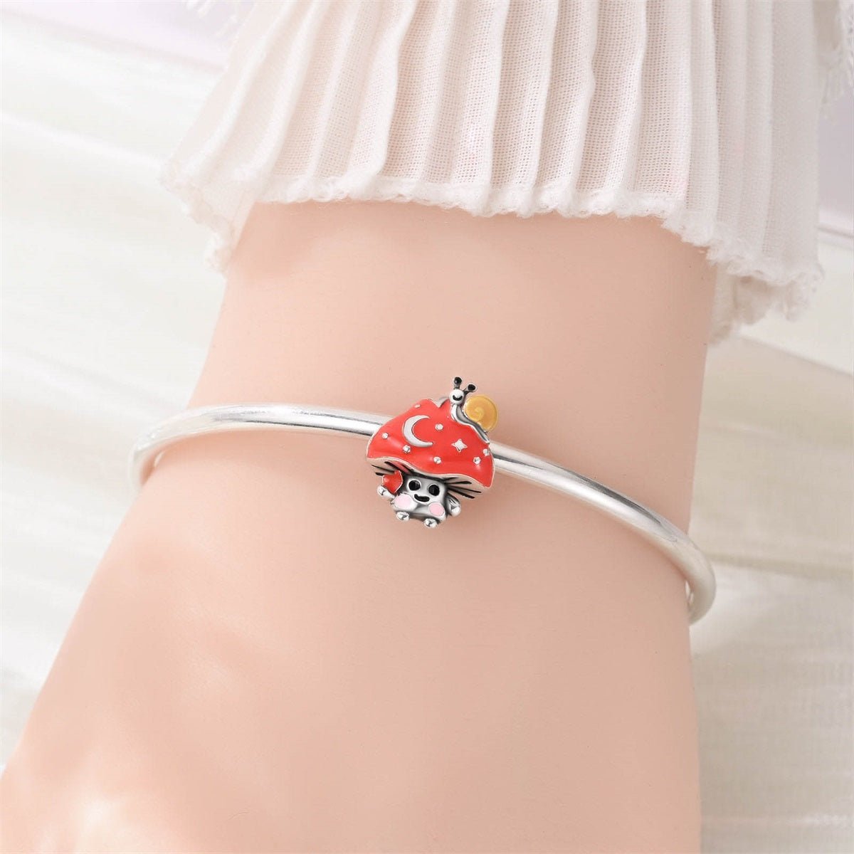 Amarante Jewelry Snail on Magic Mushroom Charm
