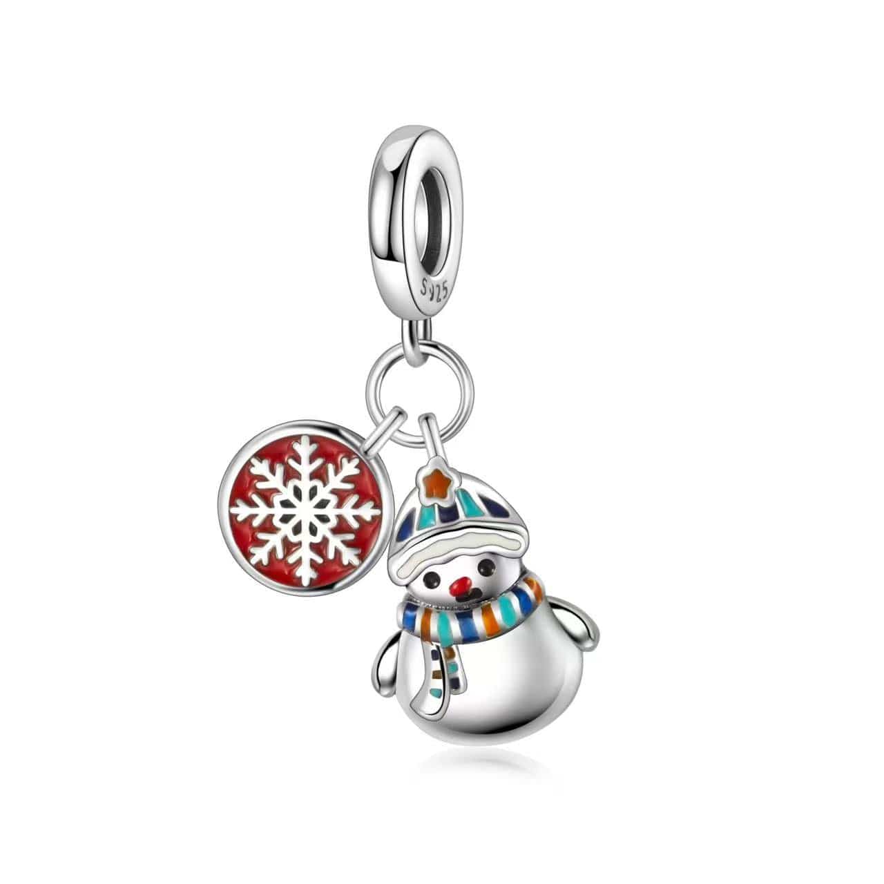Amarante Jewelry Snowman with Red Snowflake Dangle Charm
