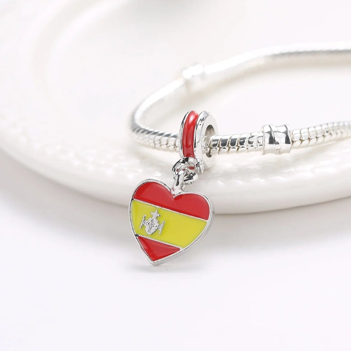 Amarante Jewelry Spain Heart Flag Dangle Charm