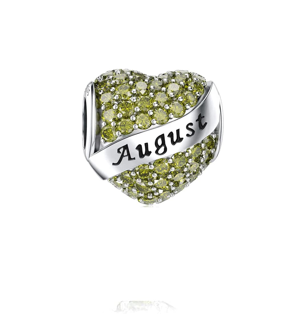 Amarante Jewelry Sparkling Birthstone Heart Charms