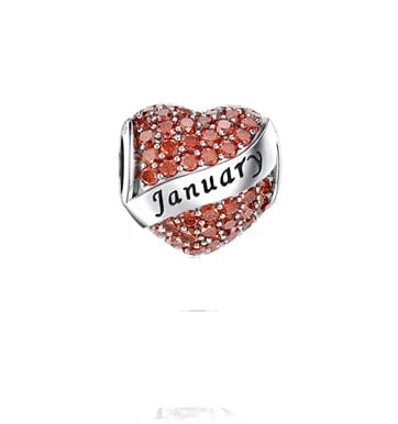 Amarante Jewelry Sparkling Birthstone Heart Charms
