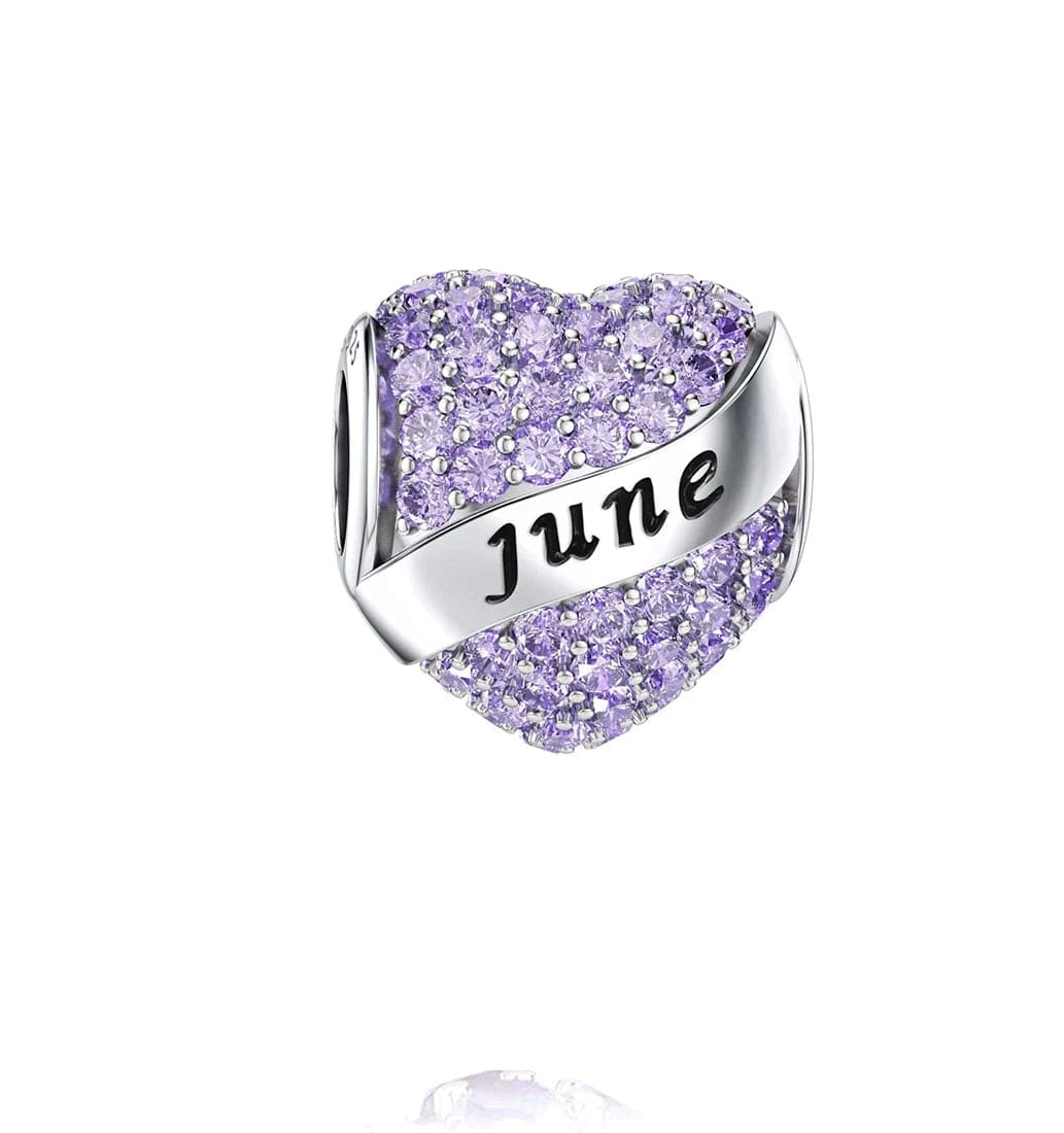 Amarante Jewelry Sparkling Birthstone Heart Charms