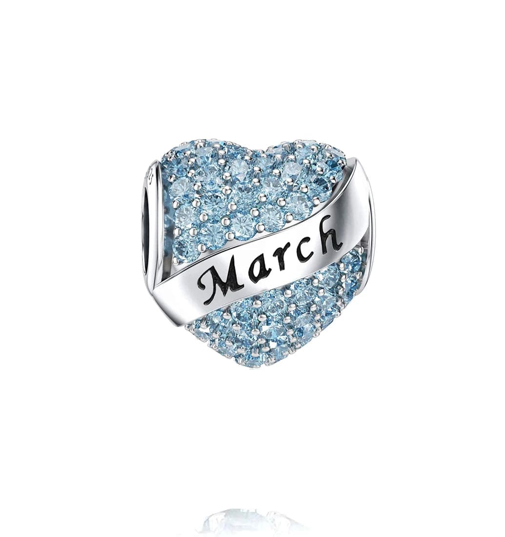 Amarante Jewelry Sparkling Birthstone Heart Charms