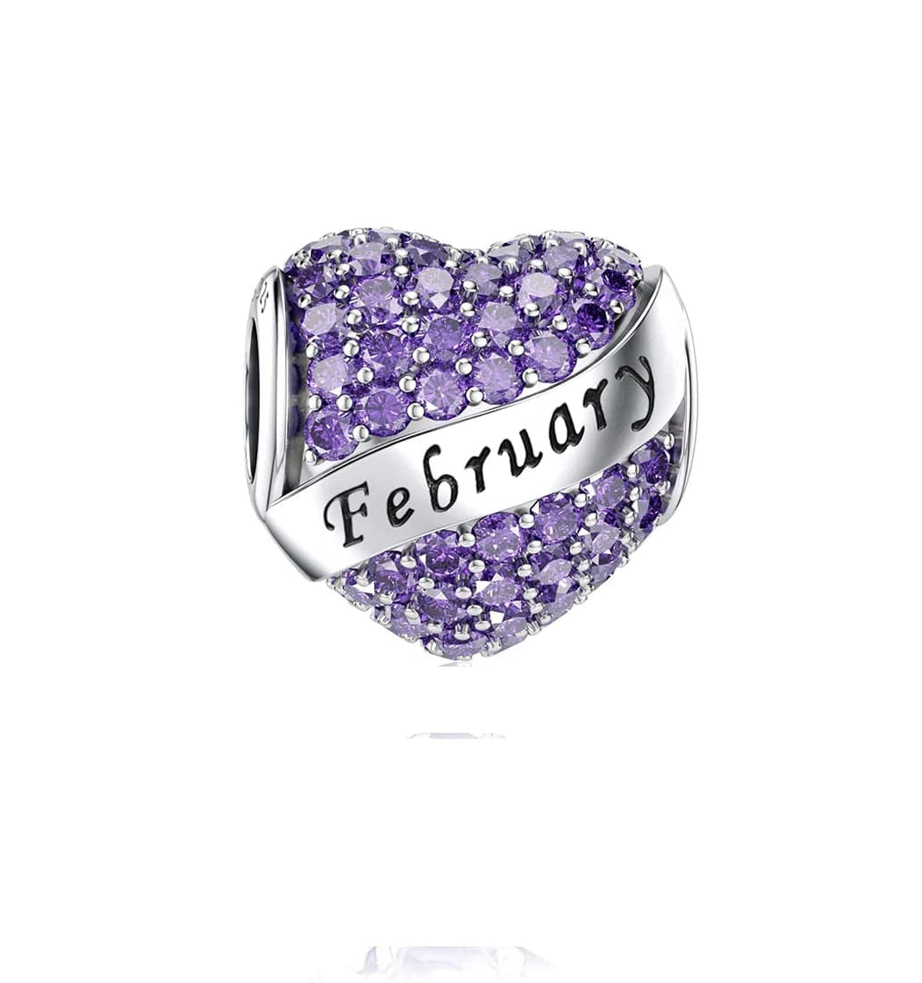 Amarante Jewelry Sparkling Birthstone Heart Charms