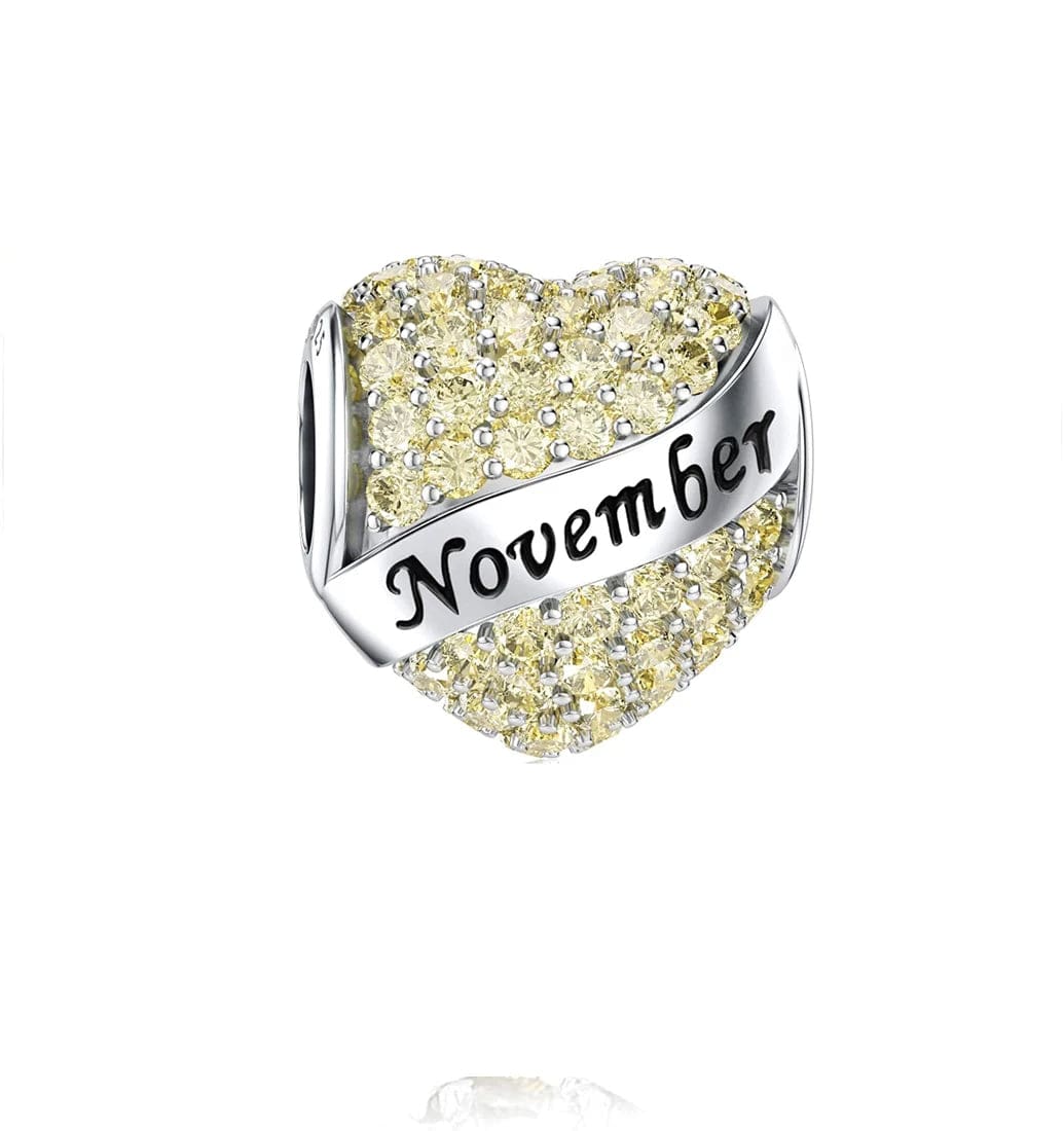 Amarante Jewelry Sparkling Birthstone Heart Charms