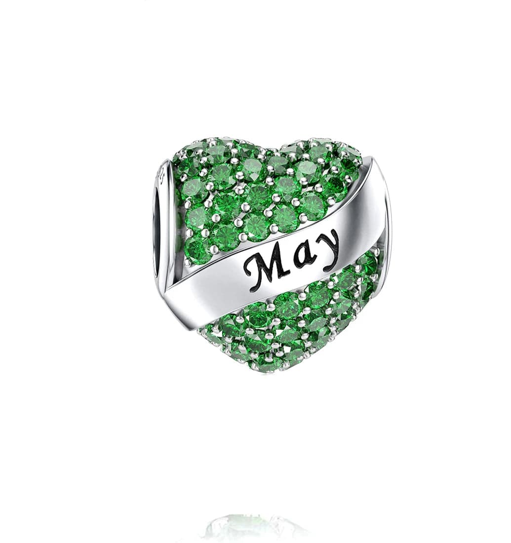 Amarante Jewelry Sparkling Birthstone Heart Charms