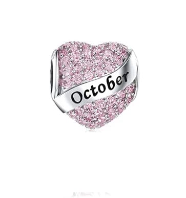 Amarante Jewelry Sparkling Birthstone Heart Charms
