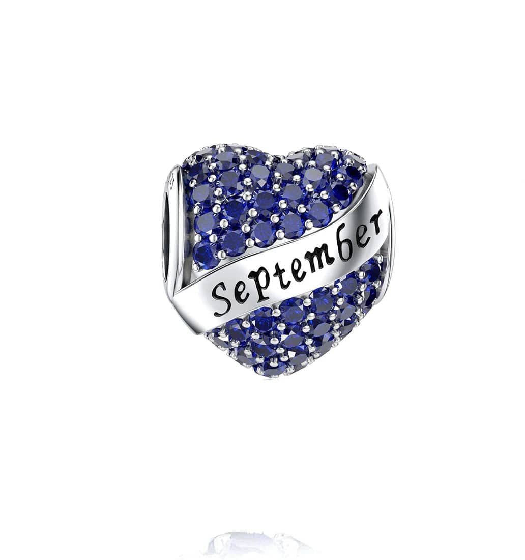 Amarante Jewelry Sparkling Birthstone Heart Charms
