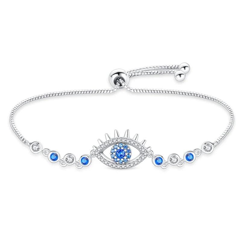 Amarante Jewelry Sparkling Blue Evil Eye Charm Bracelet