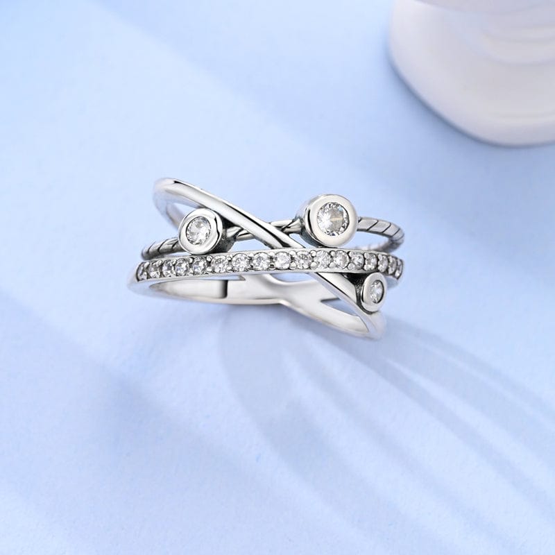 Amarante Jewelry Sparkling Halo Multi - Band Silver Ring