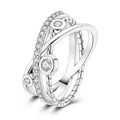 Amarante Jewelry Sparkling Halo Multi - Band Silver Ring
