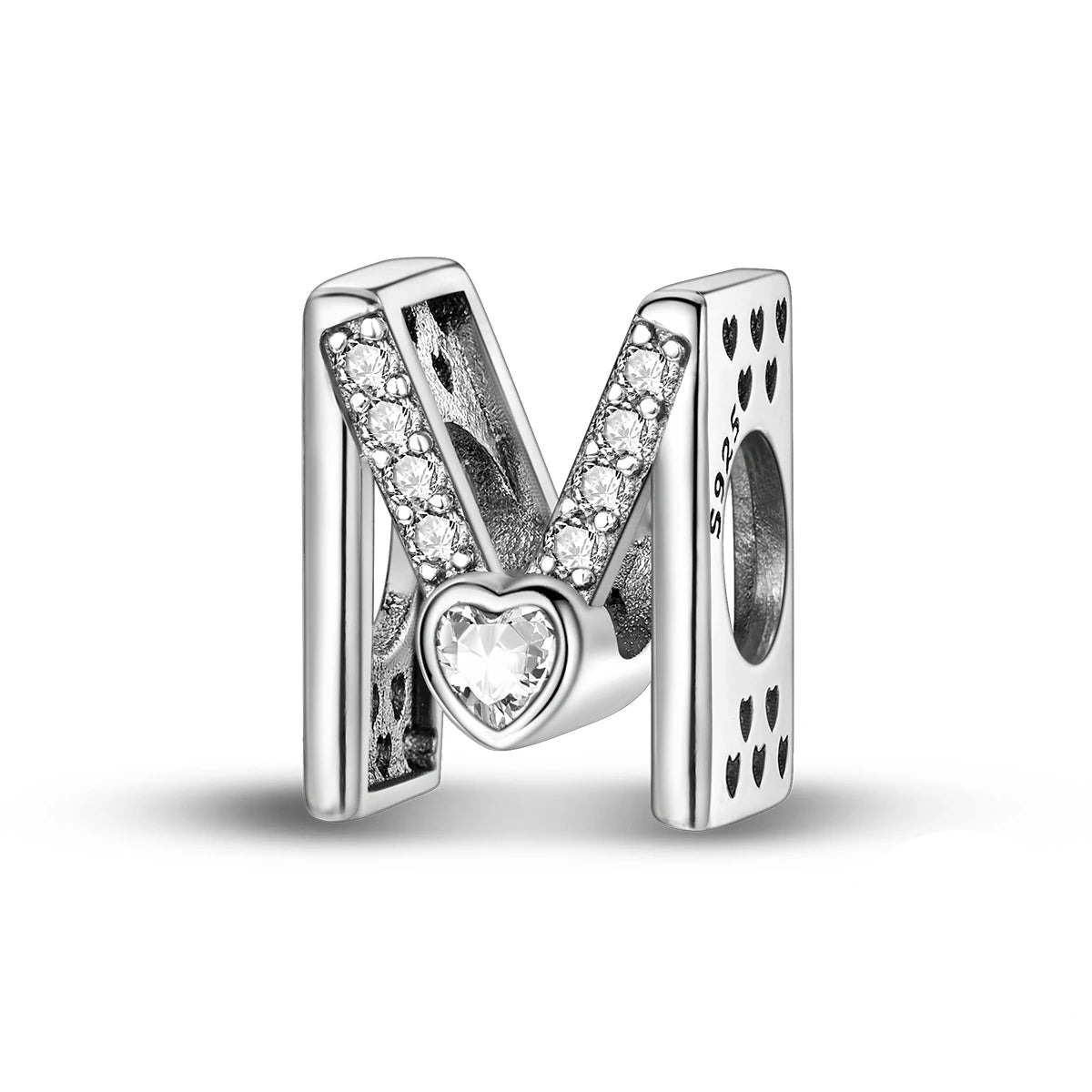 Amarante Jewelry Sparkling Heart Letter A~Z Alphabet Charm