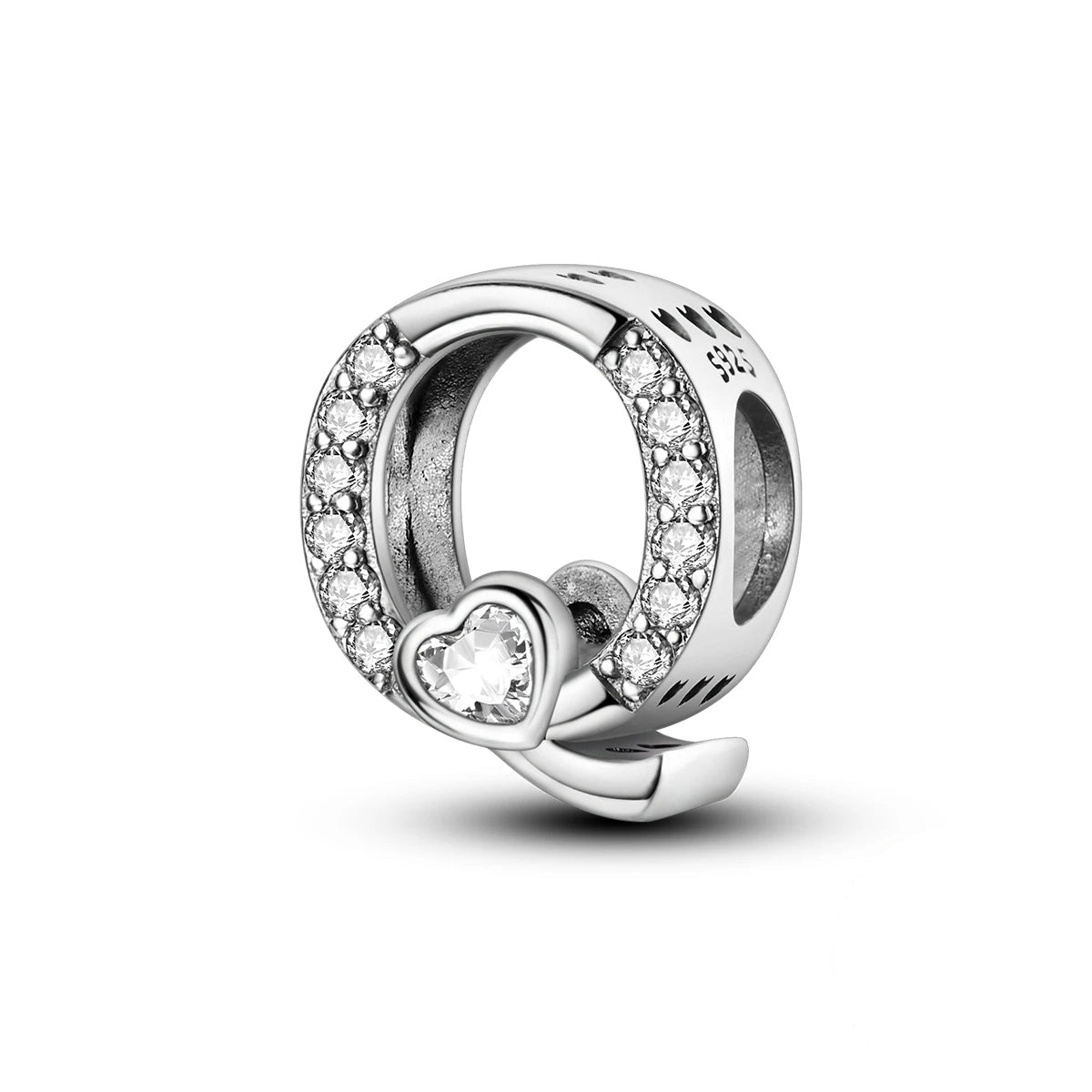 Amarante Jewelry Sparkling Heart Letter A~Z Alphabet Charm