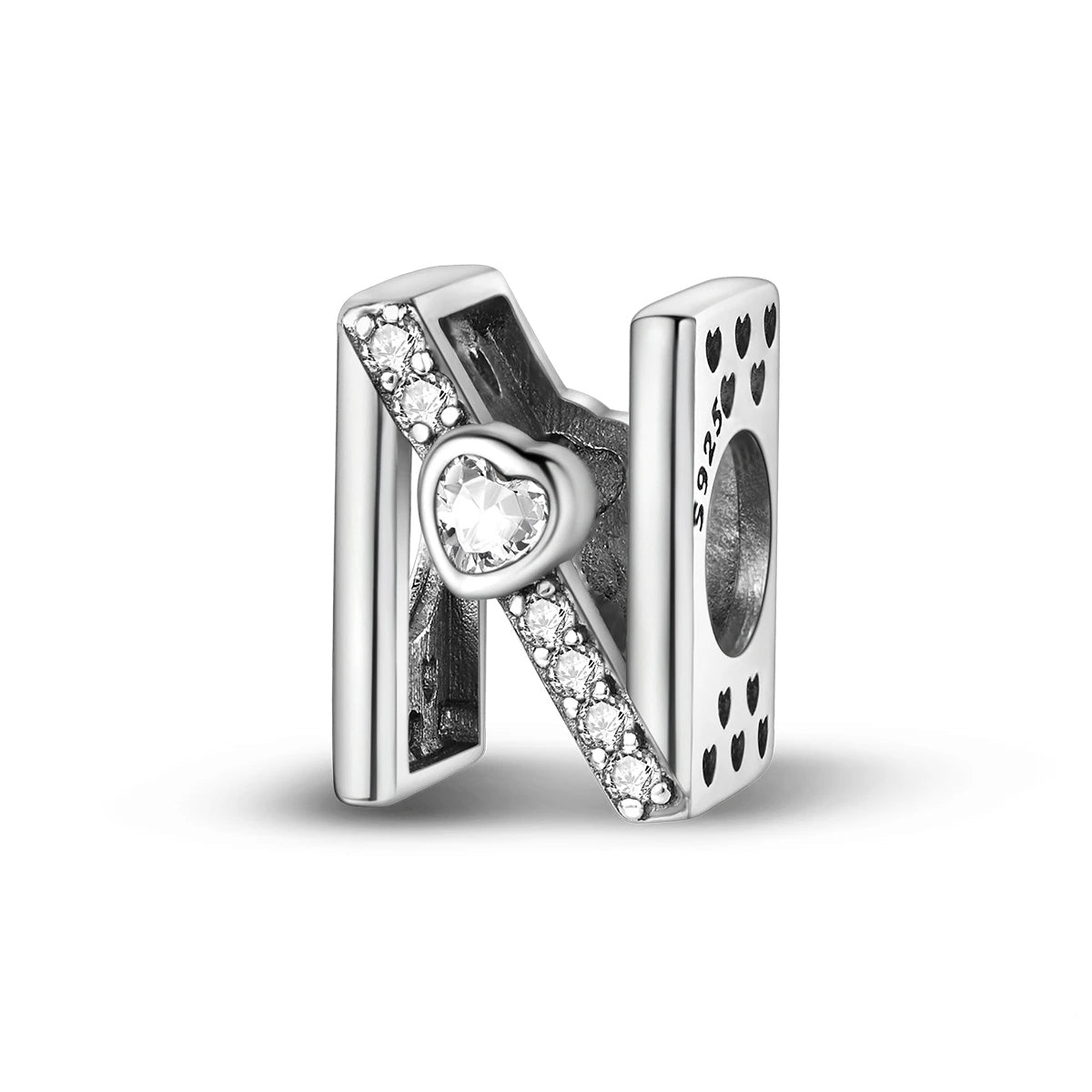 Amarante Jewelry Sparkling Heart Letter A~Z Alphabet Charm