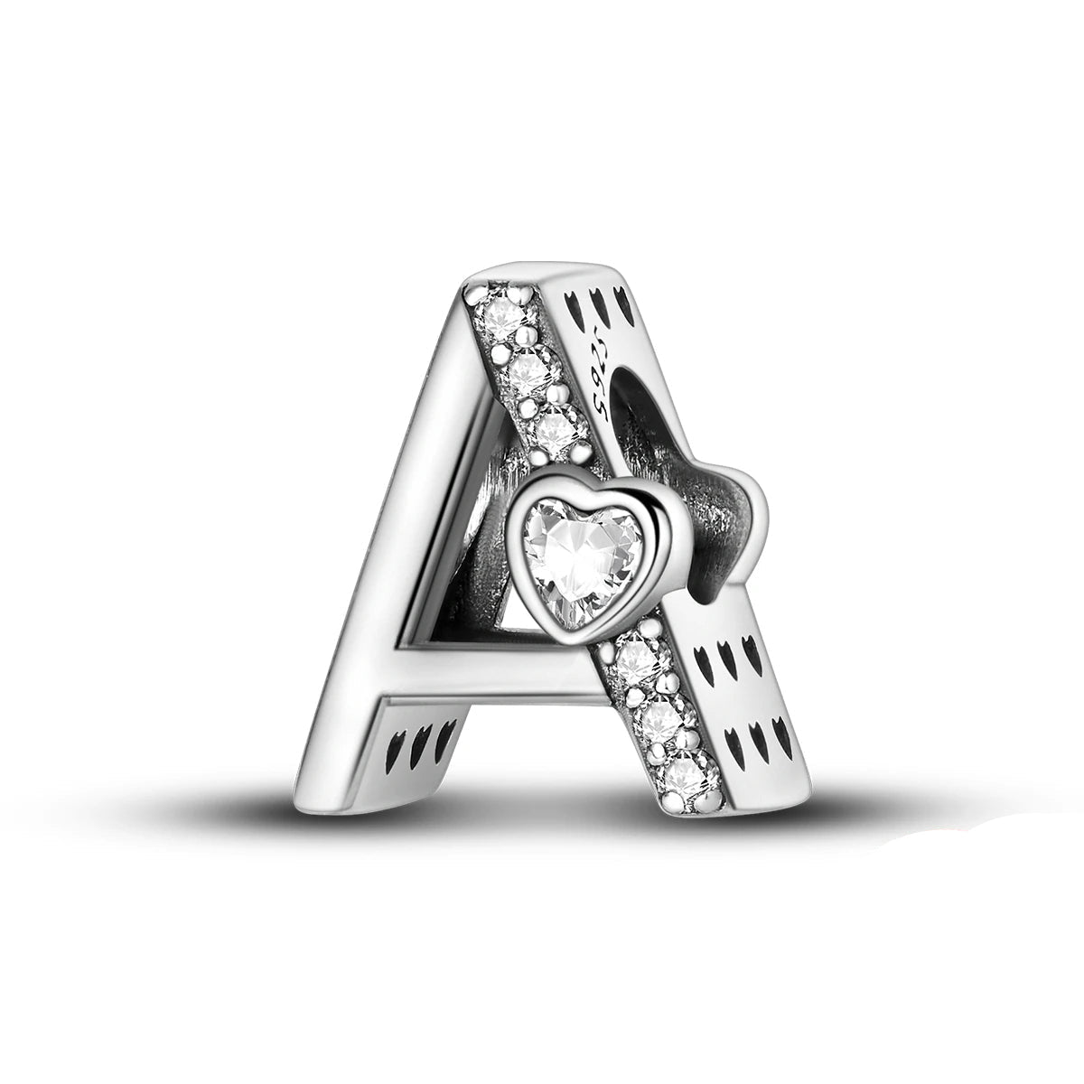Amarante Jewelry Sparkling Heart Letter A~Z Alphabet Charm