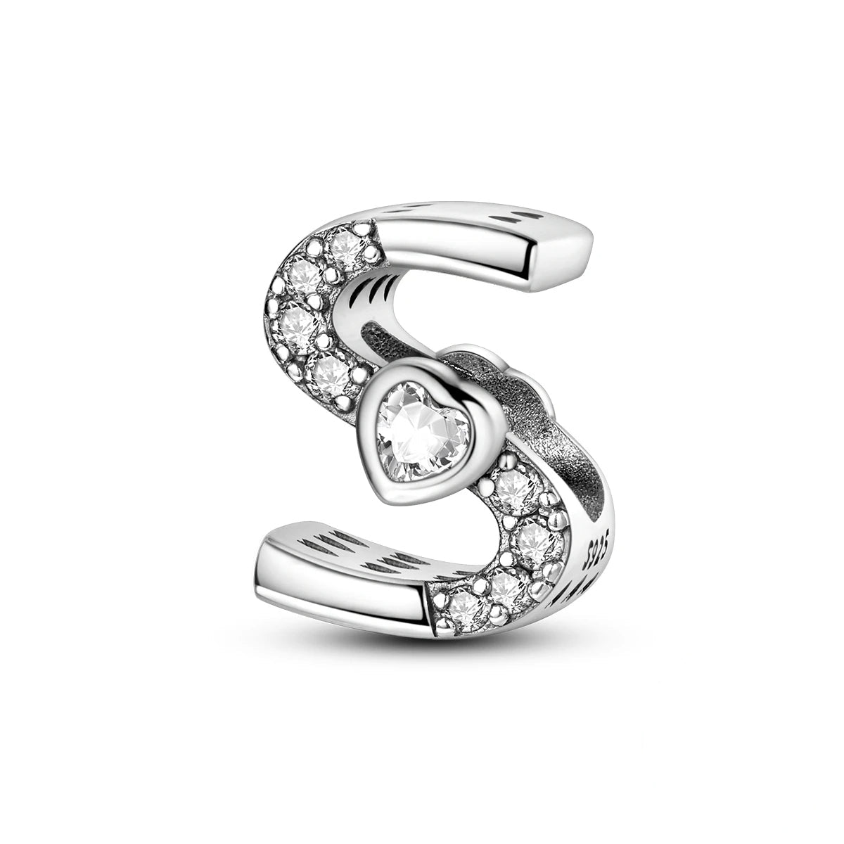 Amarante Jewelry Sparkling Heart Letter A~Z Alphabet Charm