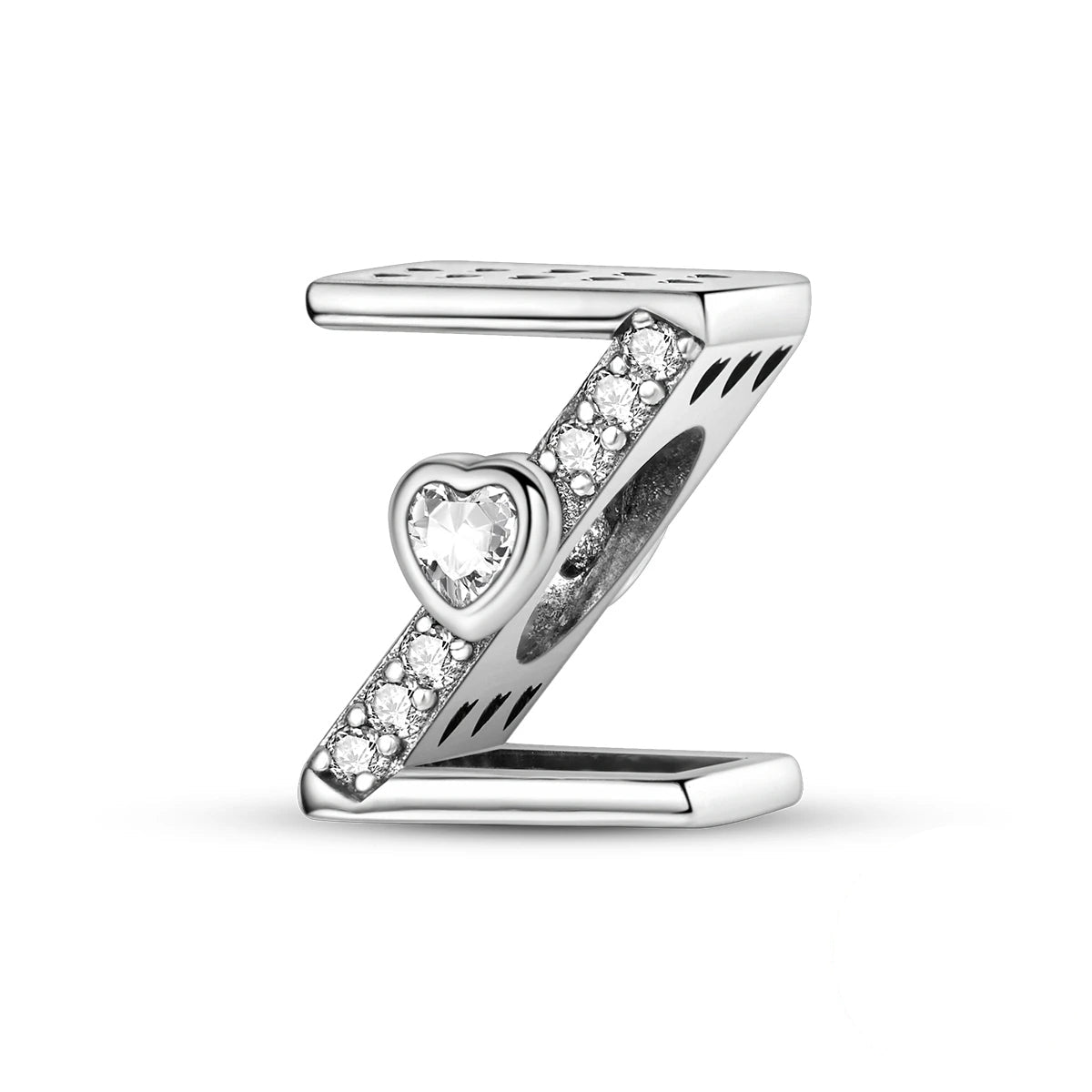 Amarante Jewelry Sparkling Heart Letter A~Z Alphabet Charm