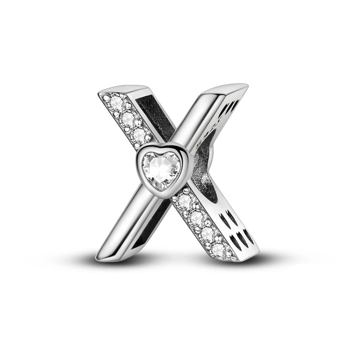 Amarante Jewelry Sparkling Heart Letter A~Z Alphabet Charm