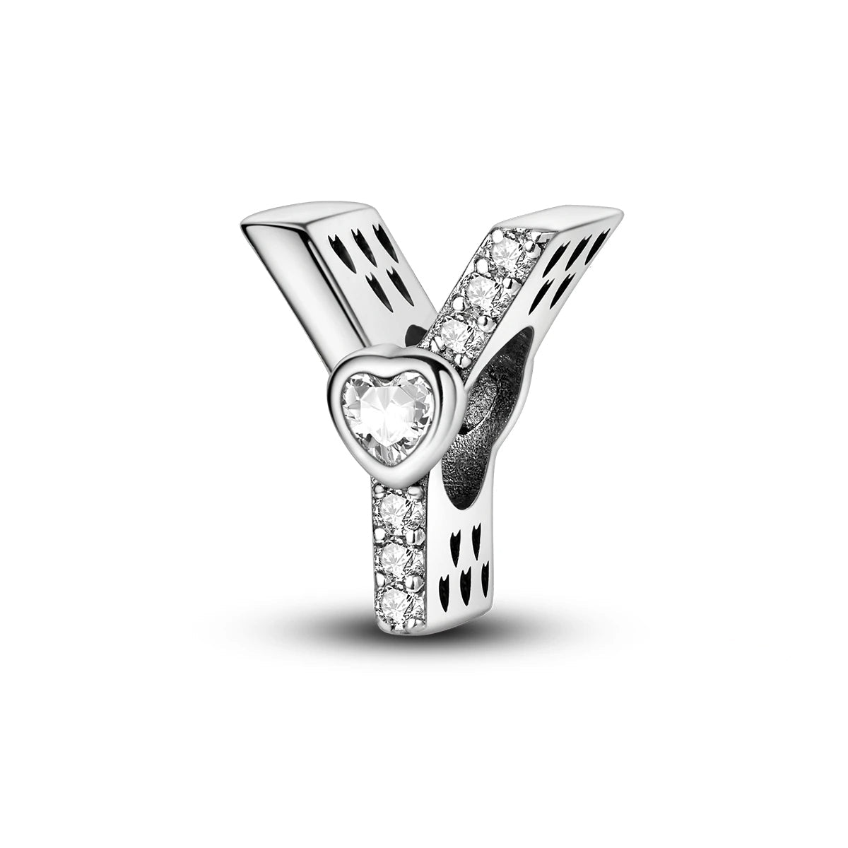 Amarante Jewelry Sparkling Heart Letter A~Z Alphabet Charm
