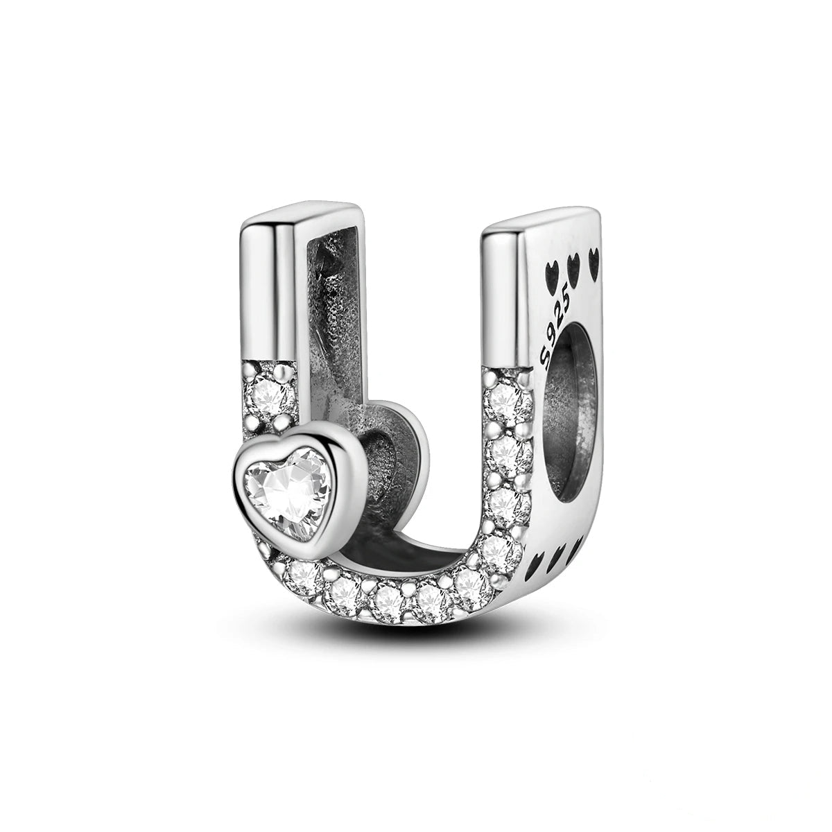 Amarante Jewelry Sparkling Heart Letter A~Z Alphabet Charm