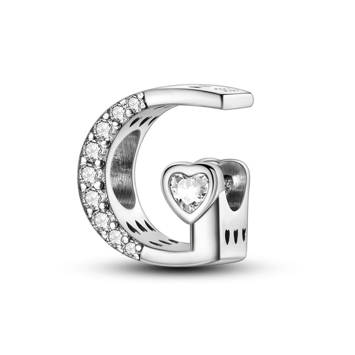 Amarante Jewelry Sparkling Heart Letter A~Z Alphabet Charm