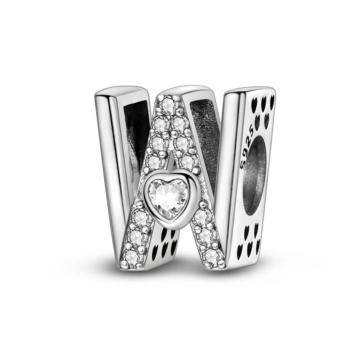 Amarante Jewelry Sparkling Heart Letter A~Z Alphabet Charm