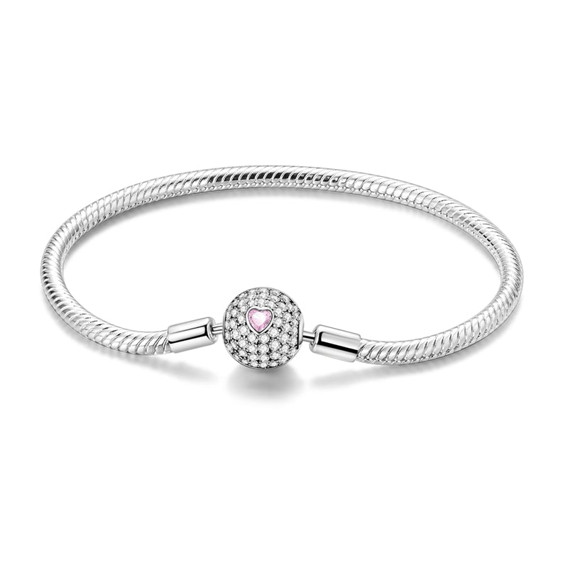 Amarante Jewelry Sparkling Pink Heart Charm Bracelet