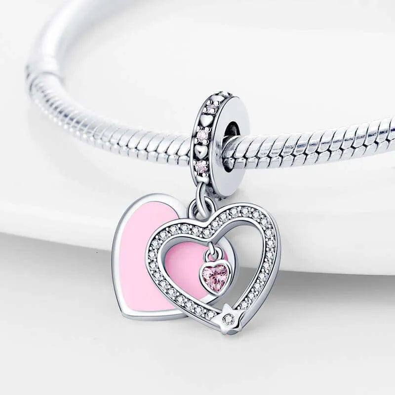 Amarante Jewelry Sparkling Pink Heart Charm