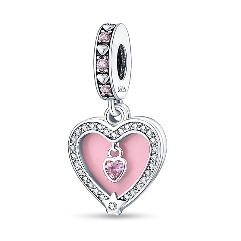 Amarante Jewelry Sparkling Pink Heart Charm