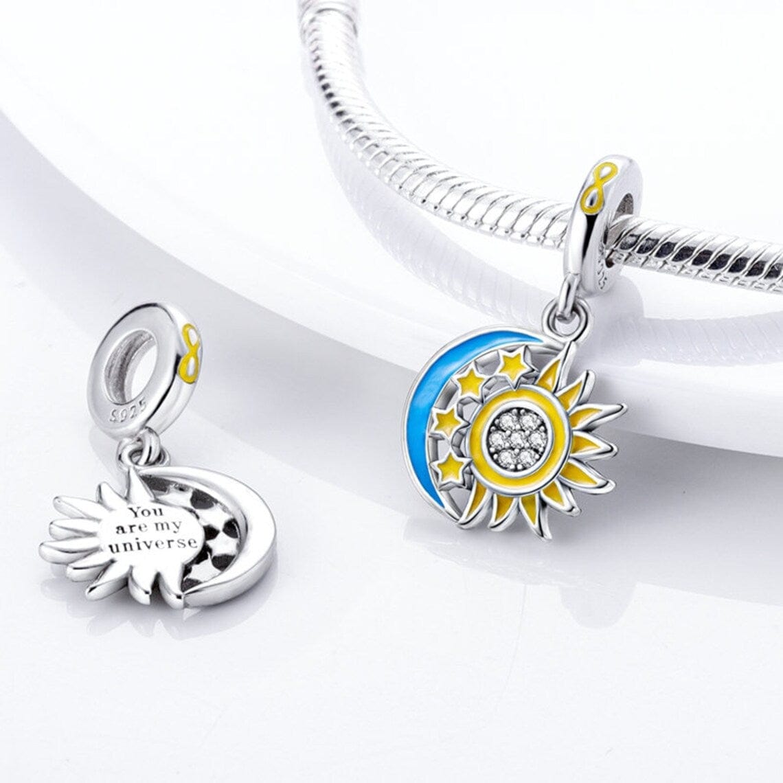 Amarante Jewelry Splittable Sun & Moon Dangle Charm