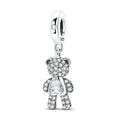 Amarante Jewelry Sparkling Teddy Bear with Heart Dangle Charm
