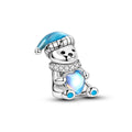 Amarante Jewelry Sparkling Winter Bear Charm with Blue Heart