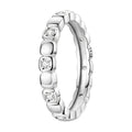 Amarante Jewelry Square Design Sterling Silver Band Ring with Clear Crystals