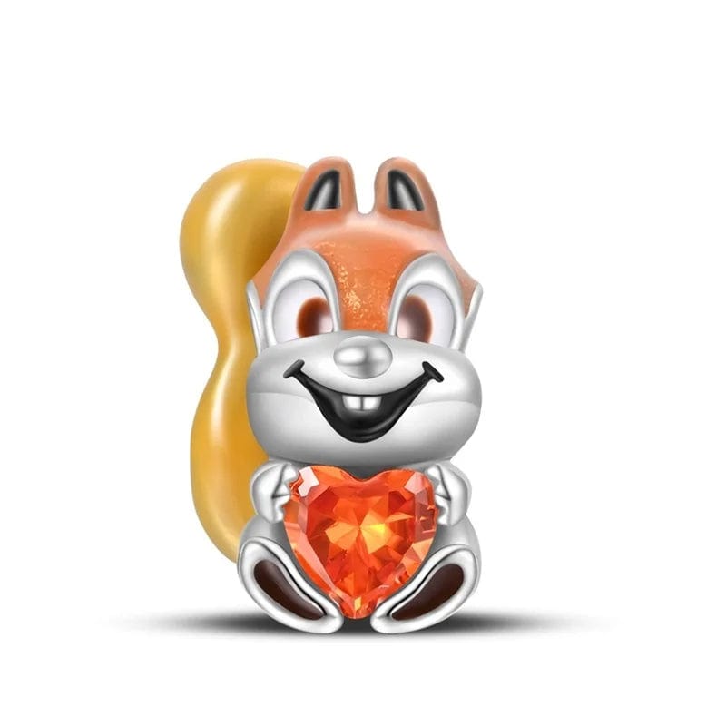 Amarante Jewelry Squirrel Charm & Orange Heart