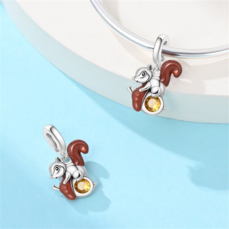 Amarante Jewelry Squirrel with Acorn Dangle Charm