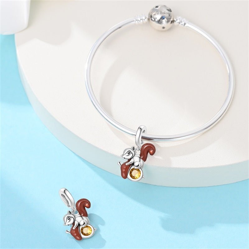 Amarante Jewelry Squirrel with Acorn Dangle Charm