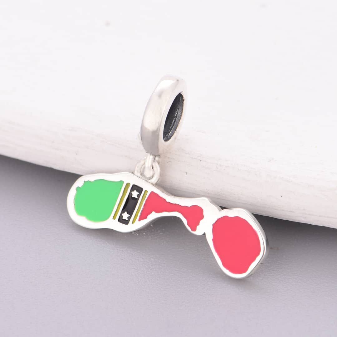 Amarante Jewelry St. Kitts and Nevis Map Dangle Charm