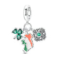Amarante Jewelry St. Patrick’s Day Clover, Cross, & Ireland Map Dangle Charm