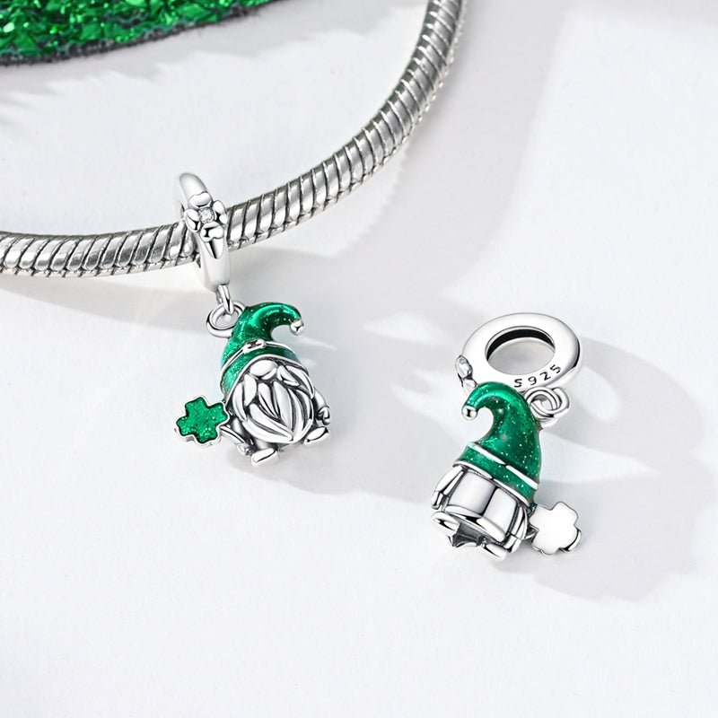 Amarante Jewelry St. Patrick’s Day Gnome with Clover Dangle Charm