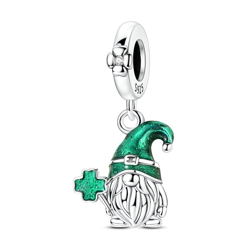 Amarante Jewelry St. Patrick’s Day Gnome with Clover Dangle Charm