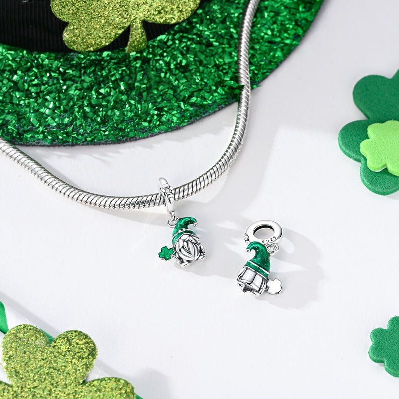Amarante Jewelry St. Patrick’s Day Gnome with Clover Dangle Charm