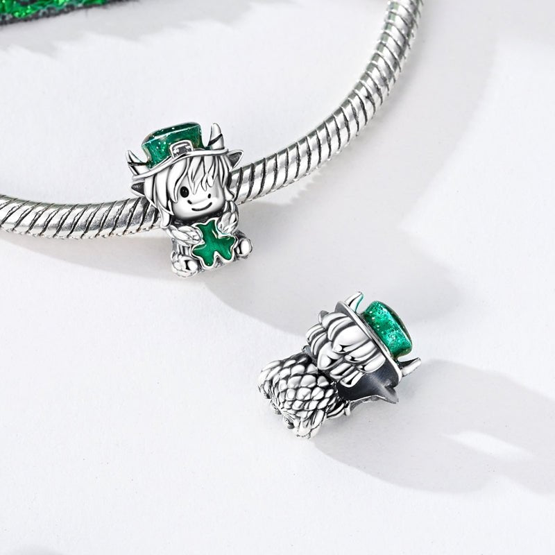 Amarante Jewelry St. Patrick’s Day Highland Cow with Clover Charm