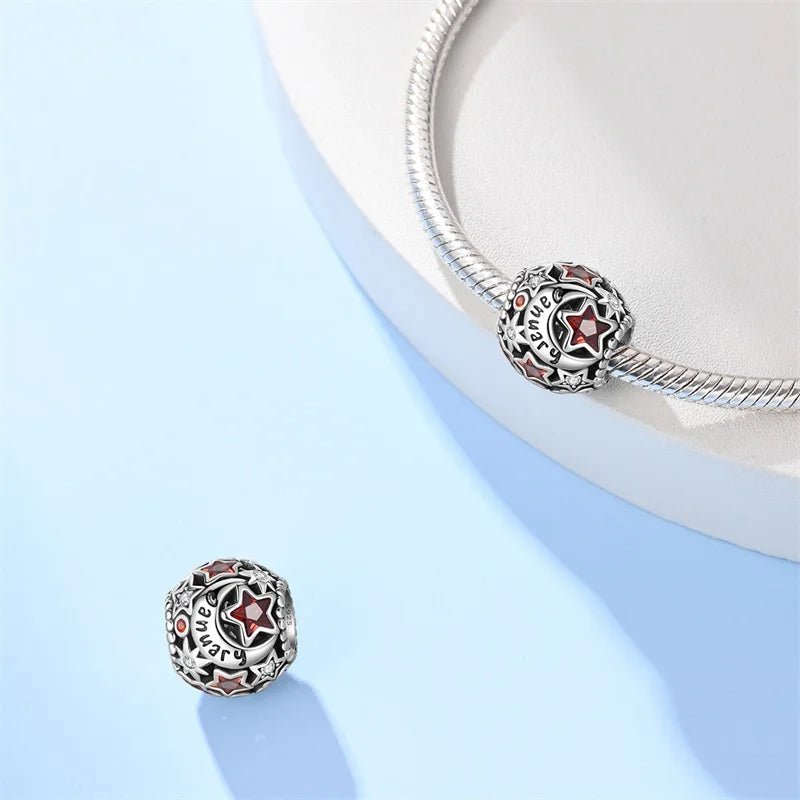 Amarante Jewelry Star & Moon Birthstone Charm