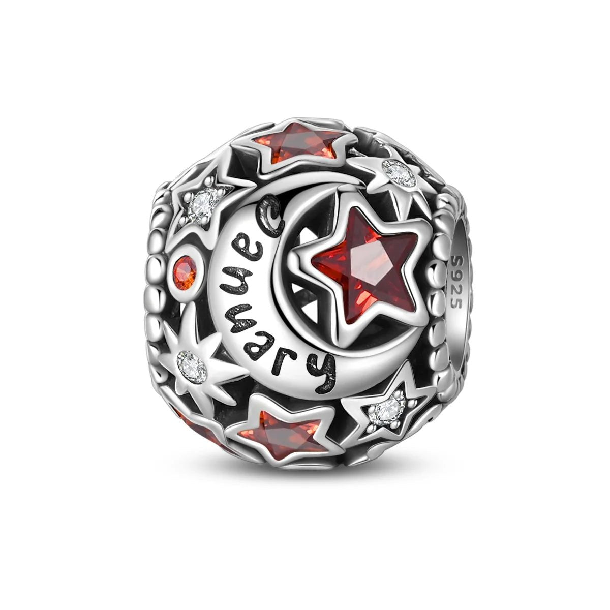 Amarante Jewelry Star & Moon Birthstone Charm